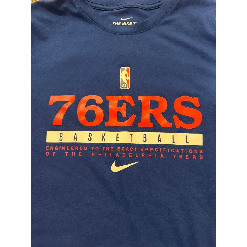 Nike NBA‎ Philadelphia 76ers Youth Large Long Sleeve Dri-Fit Tee – Blue m NWOT